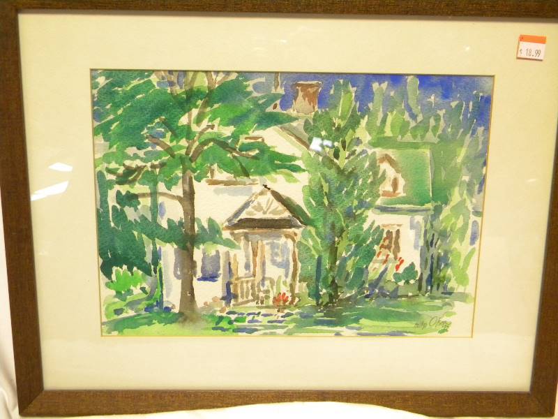 lot 77 image: Local Artist Original Watercolor and Other Art