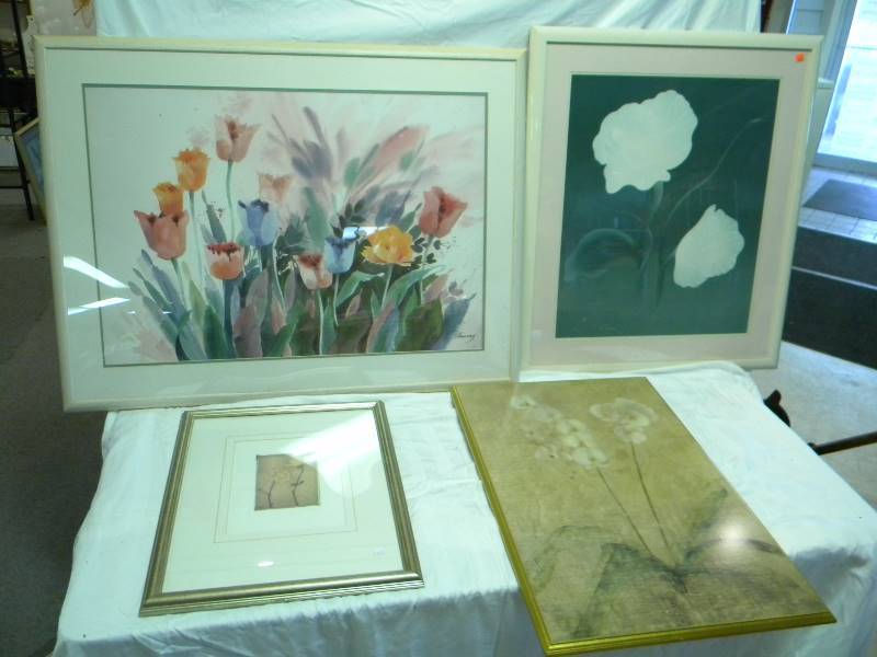 lot 119 image: Framed Floral Artwork Lot