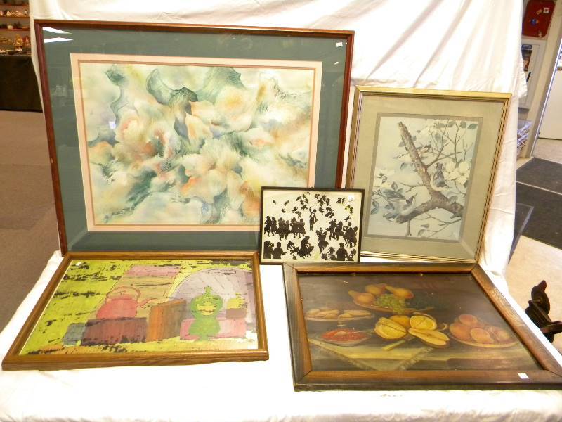 lot 128 image: Framed Art Lot