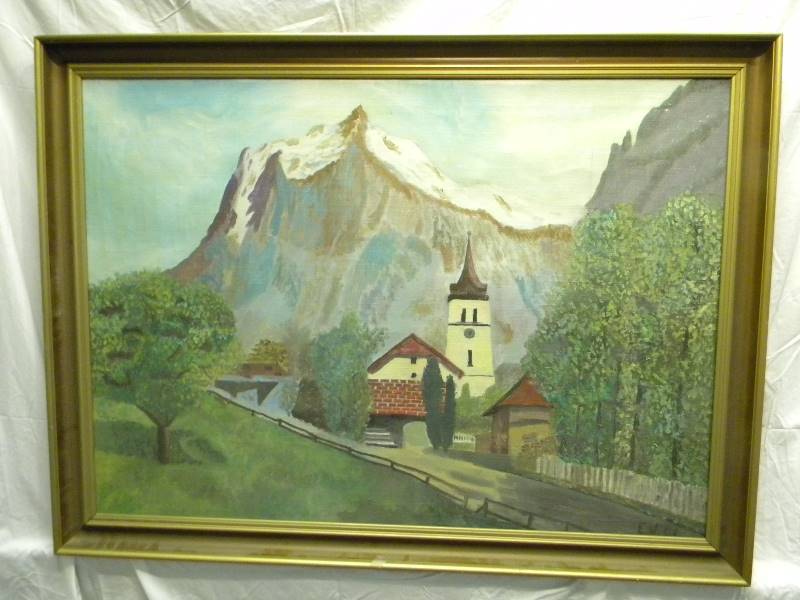 lot 169 image: Framed Large Oil On Canvas