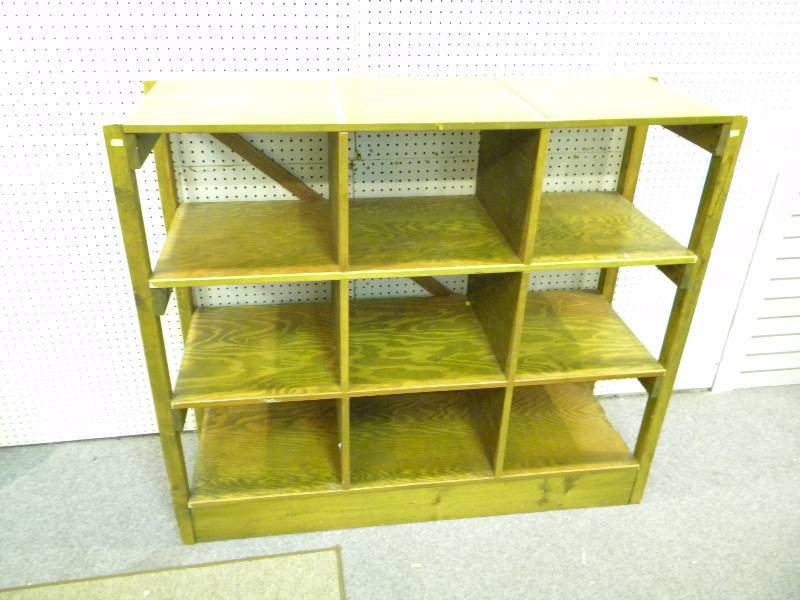 lot 196 image: Wood 9 Hole Shelving Unit