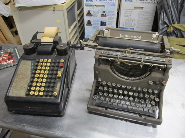 Vintage Industrial Style Adding Machine &amp Typewriter