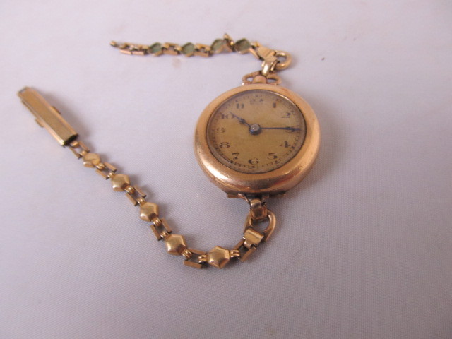 Antique 14K Gold FAHYS Wristwatch wBulova Movement