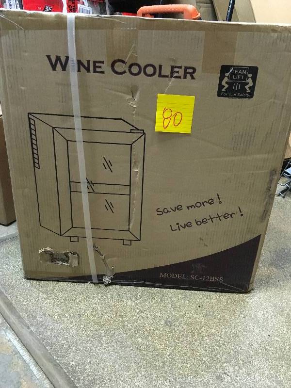 lot 80 image: AKDY HD-WC0028 12-Bottle Dual Zone Thermoelectric Wine Cooler in Stainless Steel new