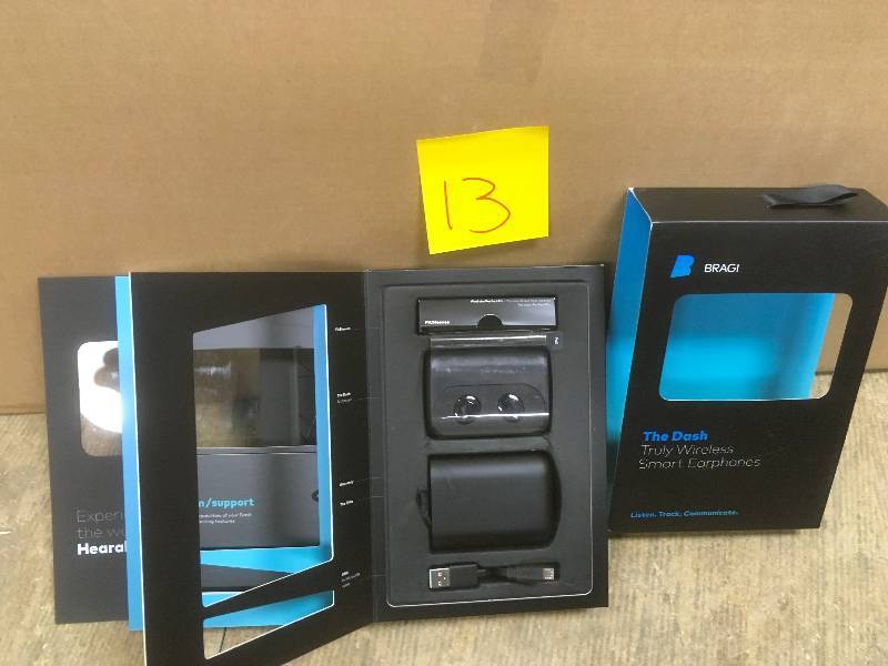 lot 13 image: Bragi The Dash Truly Wireless Smart Earphones with integrated 4 GB - black open box