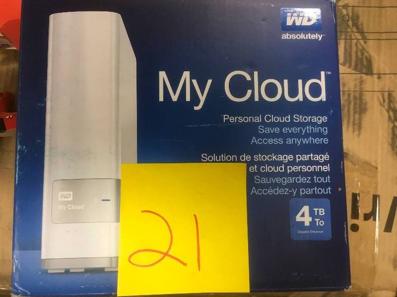 lot 21 image: Western Digital My Cloud WDBCTL0040HWT 4TB Personal Cloud Storage open box