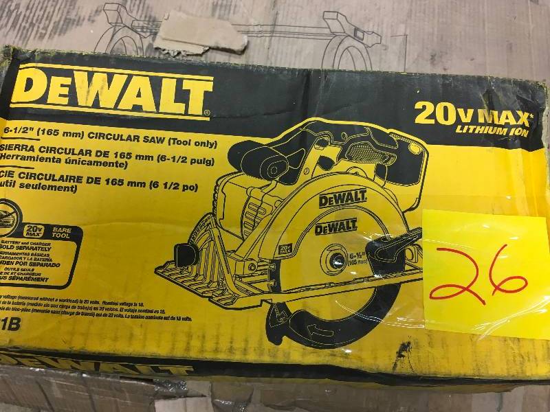 lot 26 image: DeWALT - 20V MAX Li-Ion Circular Saw (Tool Only) - DCS391B  not used
