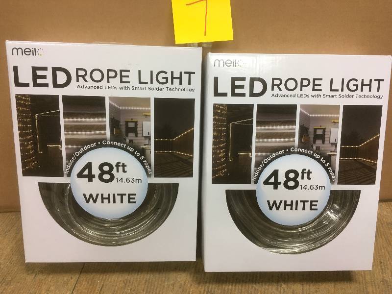 lot 7 image: Lot of 2 New Meilo Creation - 48ft LED Rope Light, Cold White