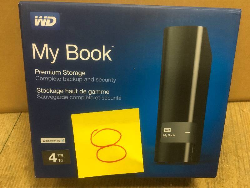 lot 8 image: WD My Book 4TB USB 3.0 Hard Drive with Security, Local and Cloud Backup open box