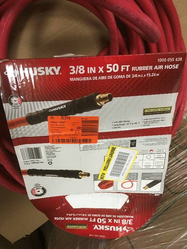 lot 89 image: Husky 38 in. x 50 ft. Red Rubber Air Hose
