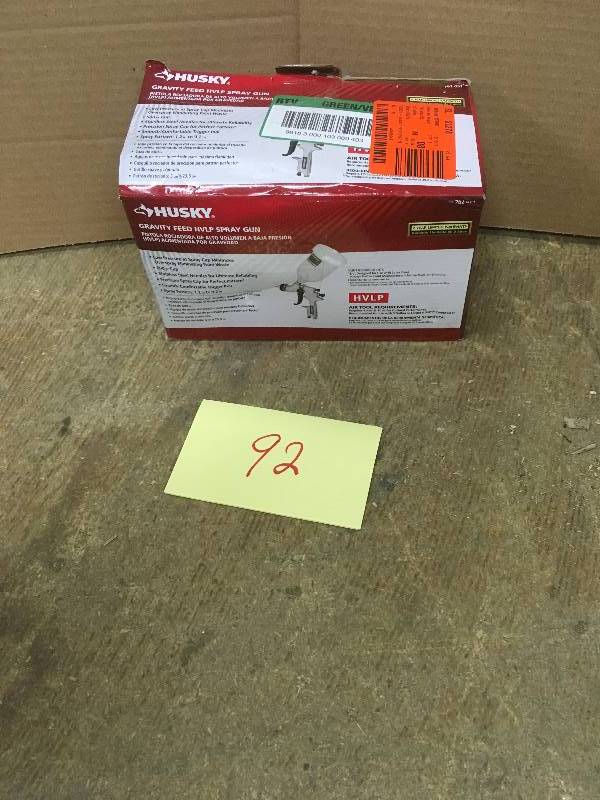 lot 92 image: Husky Gravity Feed HVLP Spray Gun