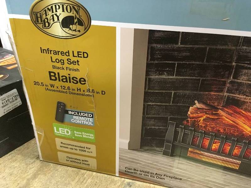 lot 104 image: Broken - Hampton Bay Infrared LED Log Set Black Finish
