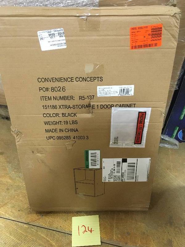 lot 124 image: Convenience Concepts Designs2Go XTRA 1-Door Storage Cabinet