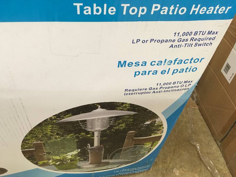 lot 98 image: Gardensun 11,000 BTU Powder Coated Bronze Tabletop Propane Patio Heater