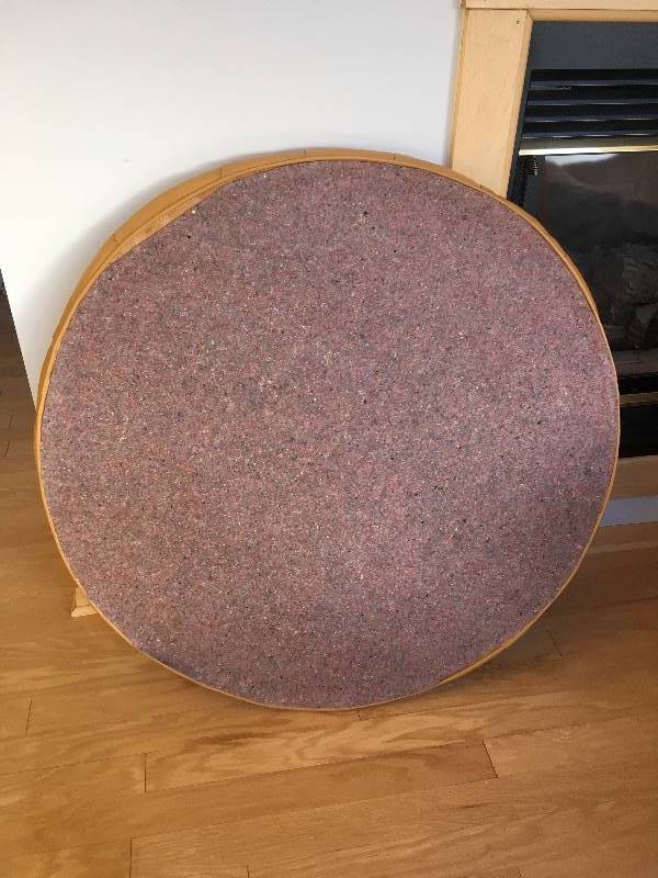 lot 13 image: Round Leather Cushion - Table Top