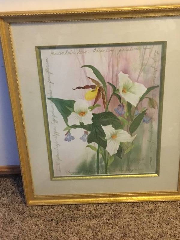 lot 48 image: J Arcola Original Framed Watercolor