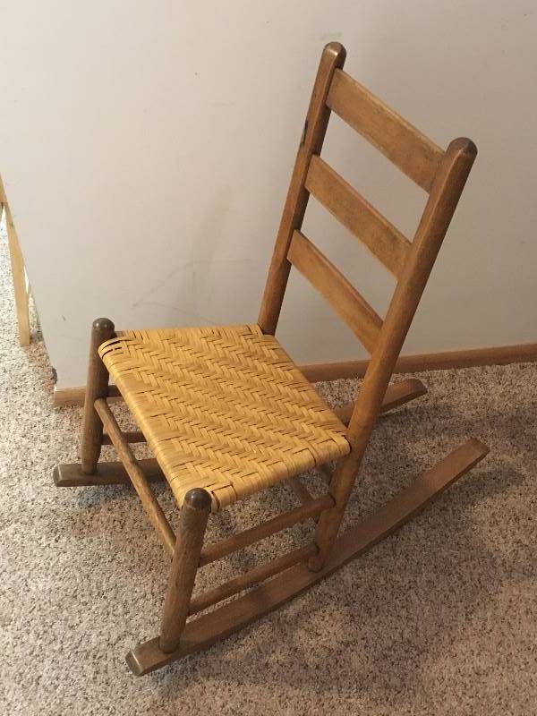 lot 110 image: Wicker Seat Wood Rocking Chair