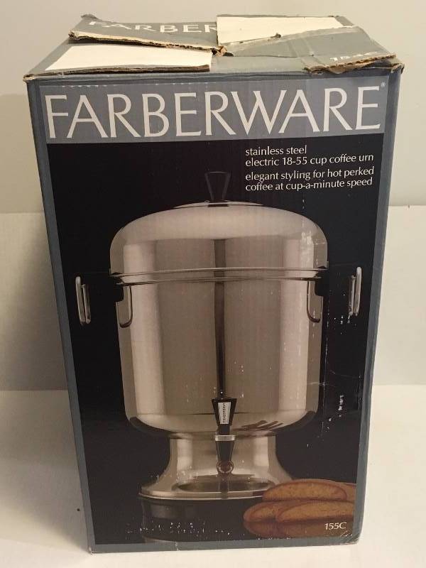 lot 135 image: Farberware Stanless Steel 55 Cup Coffee Urn Maker