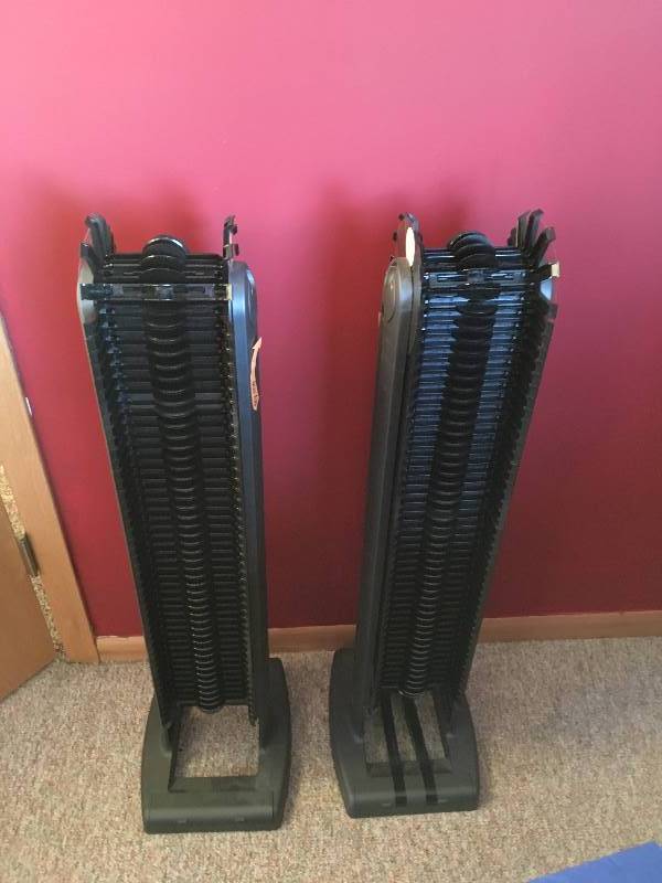 lot 180 image: 2 Power Tower 100 Revolving CD Racks