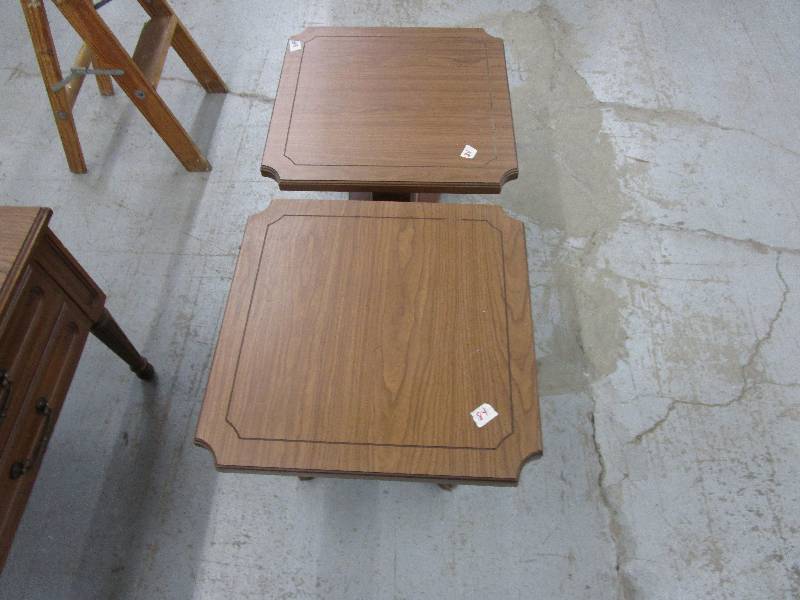 lot 84 image: Pair of Pedestal End Tables