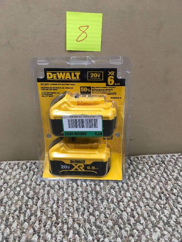 lot 8 image: DEWALT DCB206-2 20V MAX LITHIUM ION XR 6.0AH 2 BATTERIES