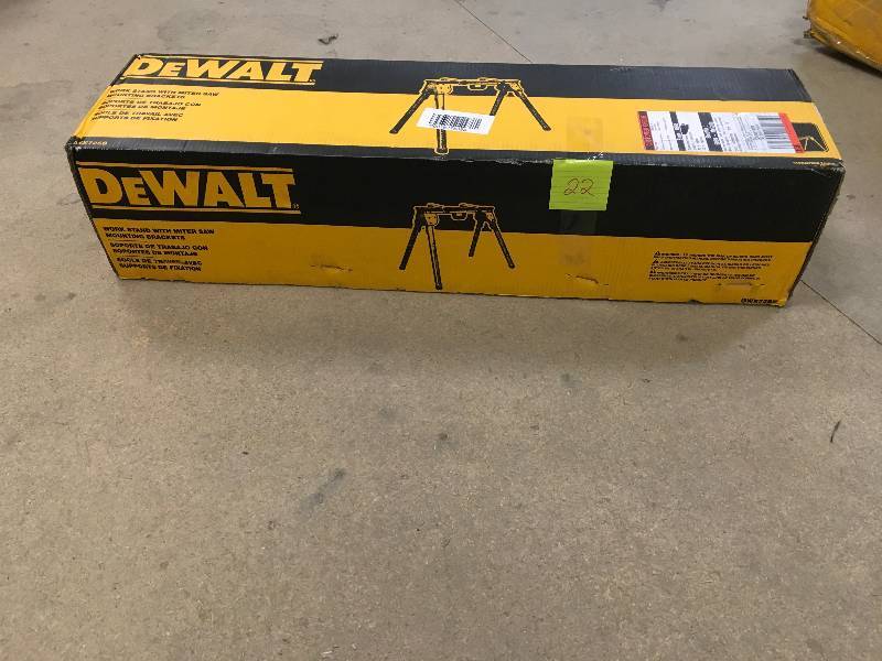 lot 22 image: Dewalt Miter Saw Stand with Mounting Brackets not used
