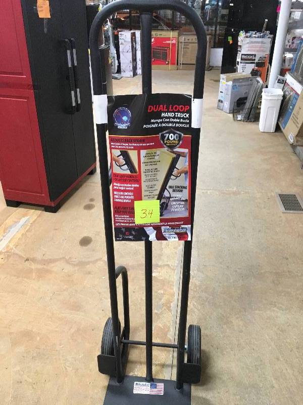 lot 34 image: Milwaukee dual loop hand truck not used 700 LB Capacity