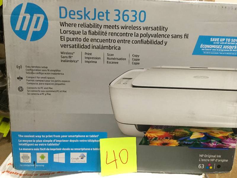 lot 40 image: HP Deskjet 3630 Printer not used