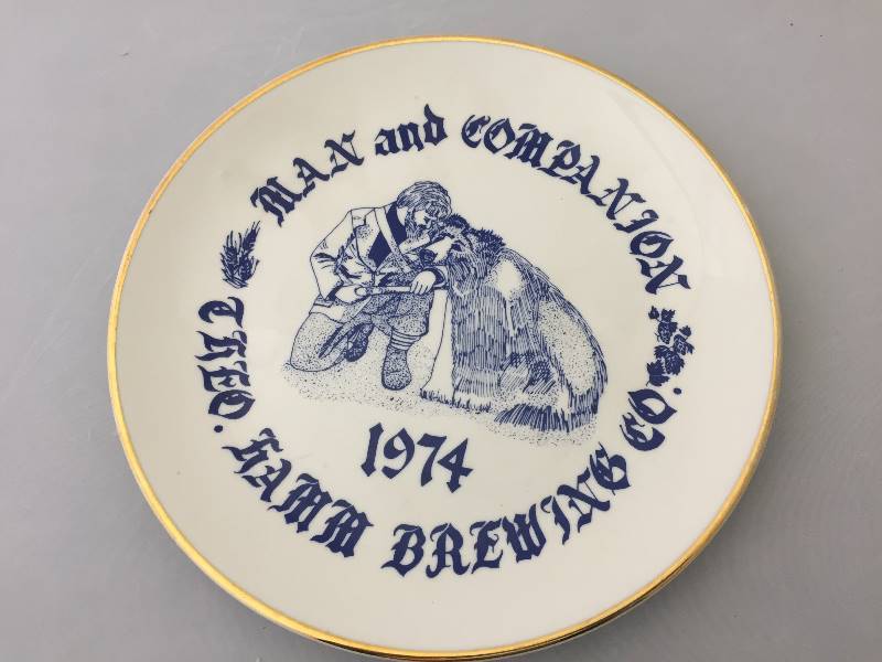 lot 17 image: Man & Companion - Theo Hamm Brewing Co 1974 Plate