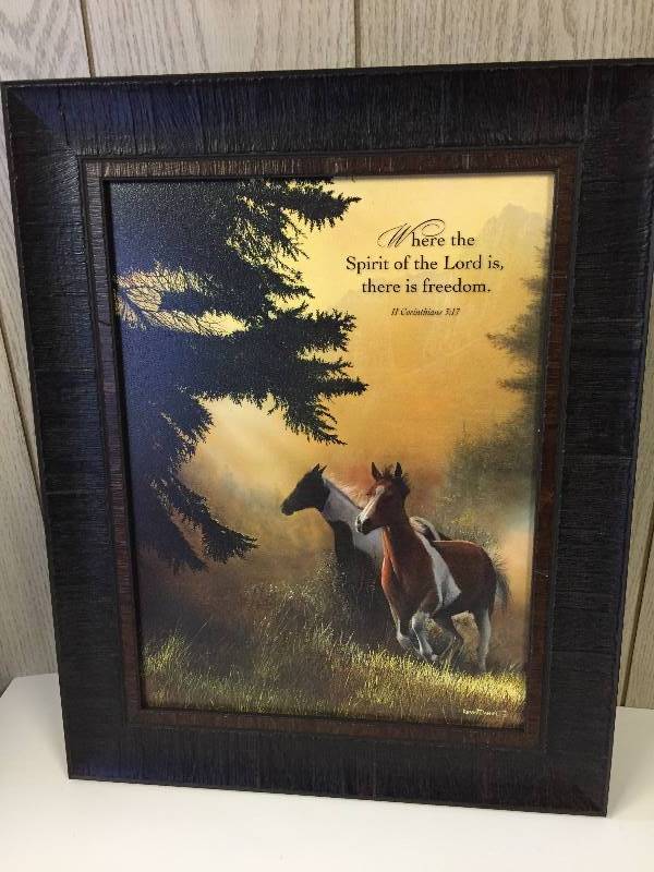 lot 32 image: Wild Horses Framed Picture