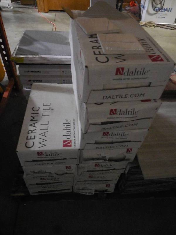 lot 34 image: Daltile Semi-Gloss White 4-14 in. x 4-14 in. Glazed Ceramic Wall Tile 11 CASES