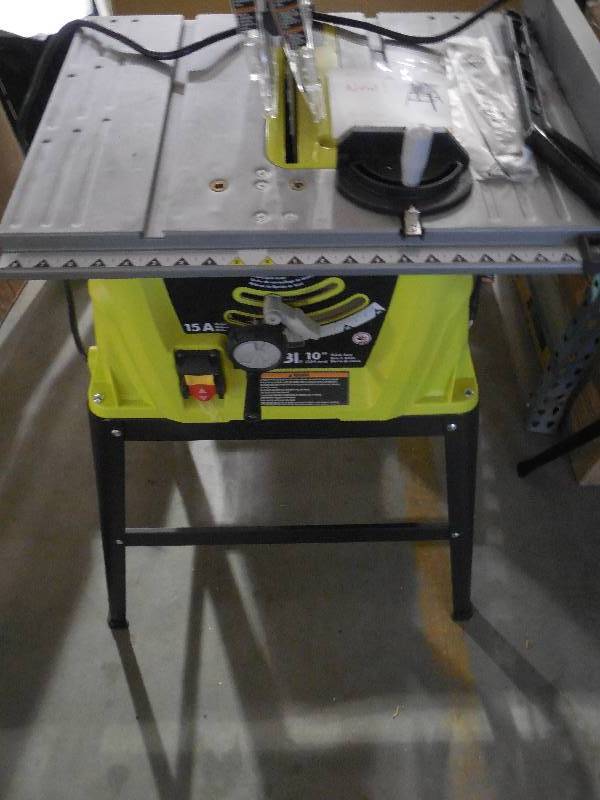 lot 77 image: Ryobi 15 Amp 10 in. Table Saw