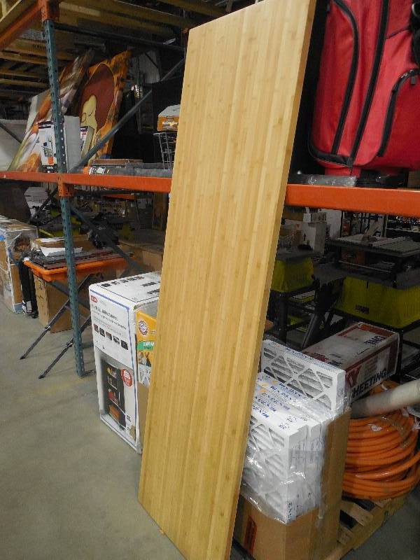 lot 97 image: NewAge Products Pro 3 Series 1.25 in. H x 84 in. W x 24 in. D Bamboo Worktop