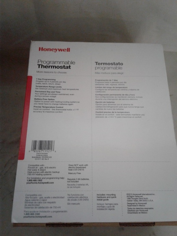 lot 6 image: Honeywell7 Day Programmable