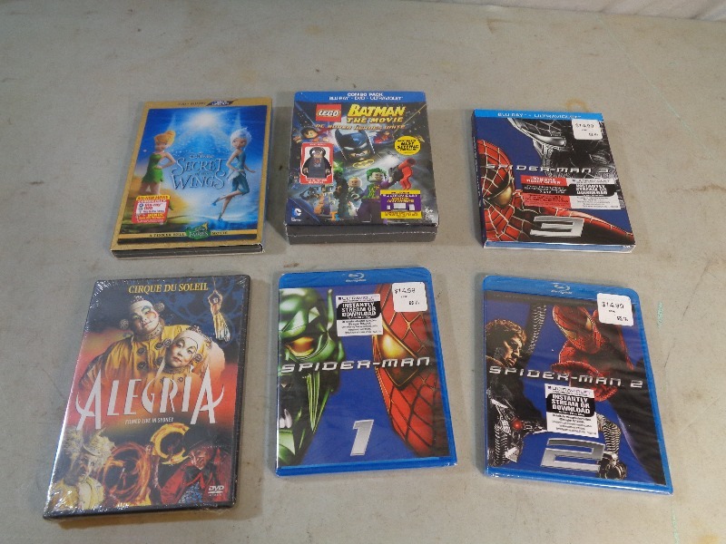 lot 75 image: 6 New Dvd  Blu Rays
