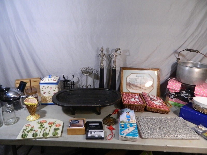 lot 116 image: Granite Cutting Board, Cookie Jar, More