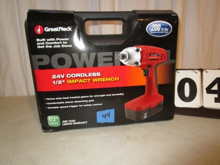 lot 44 image: Great Neck 24 Volt 12 Impact Wrench
