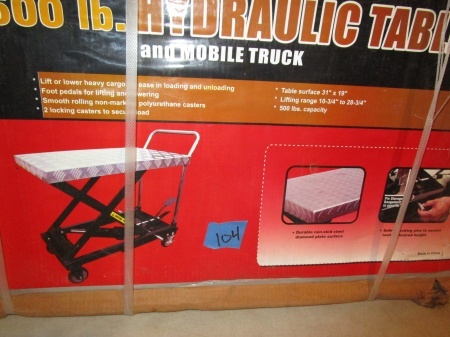 lot 104 image: Hydraulic Table Lift & Mobile Truck