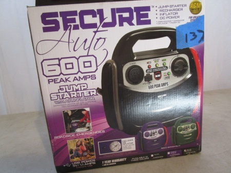 lot 137 image: Secur Auto 600 amp Jump Starter