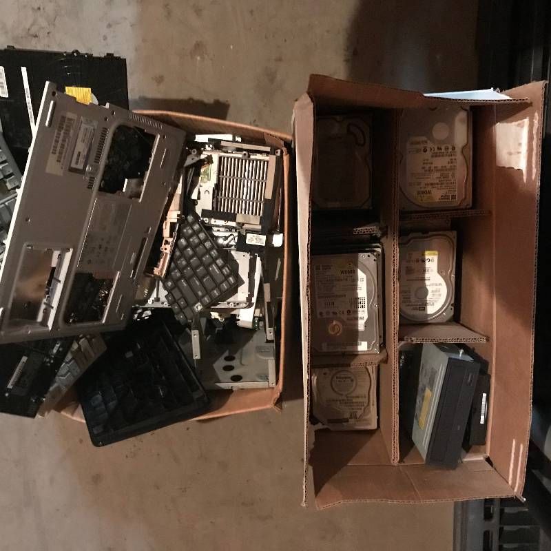 Lot of over 40 hard drives and computer repair items.