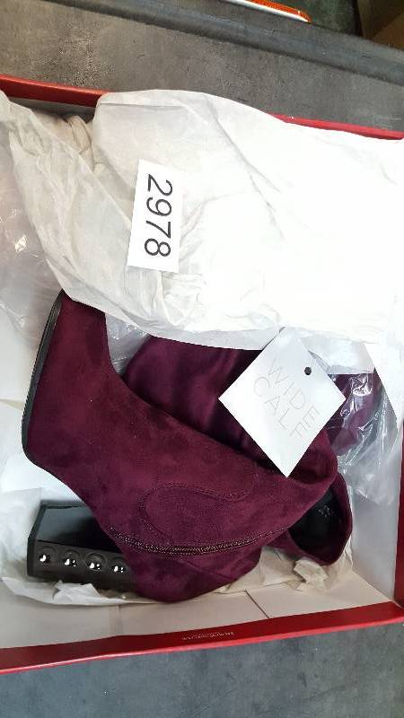 lot 2978 image: Carlos by Carlos Santana Womens Quantum Wide-Calf Over-the-Knee Boot  Boots Malbec - Size 8.5