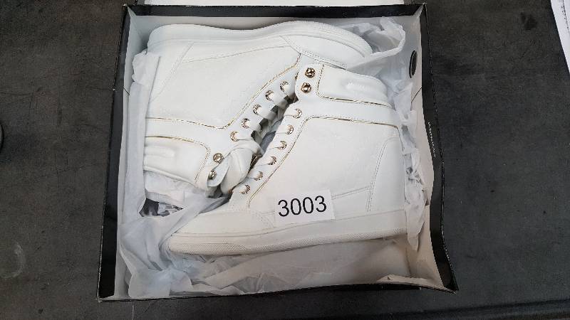 lot 3003 image: Bebe Sport Womens Calissa Hidden Wedge Sneaker Shoe  Shoes White - Size 7.5