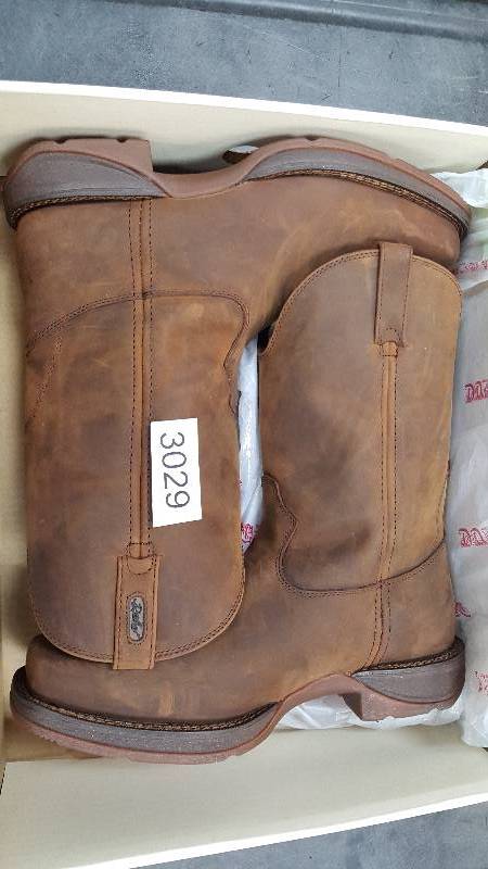 lot 3029 image: Durango Mens Rebel Square Toe Pull-On Boot  Boots Brown - Size 10 Extra Wide 