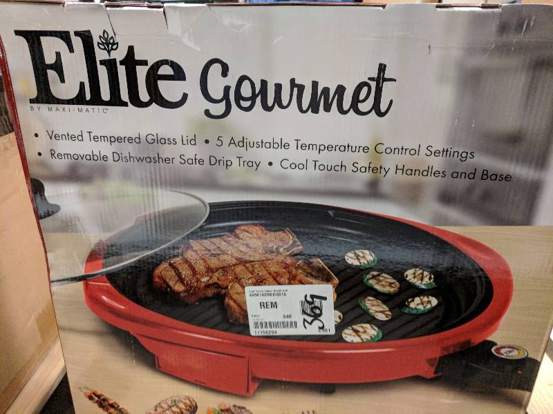 lot 369 image: Elite 14 Round Indoor Health Electric Grill - Red