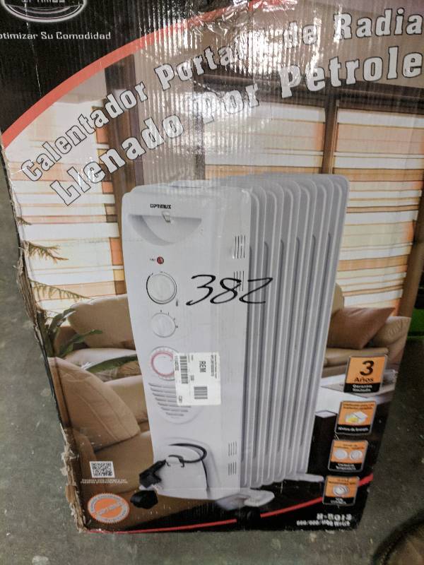 lot 382 image: Optimus Oil-Filled Radiator Heater