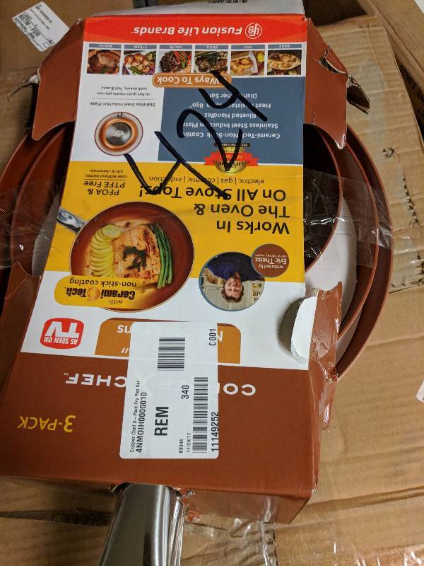 lot 424 image: Copper Chef Nonstick Aluminum Fry Pans Set of 3