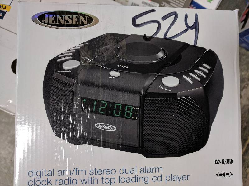 lot 524 image: Jensen Stereo Dual Alarm Clock Radio with CD Player