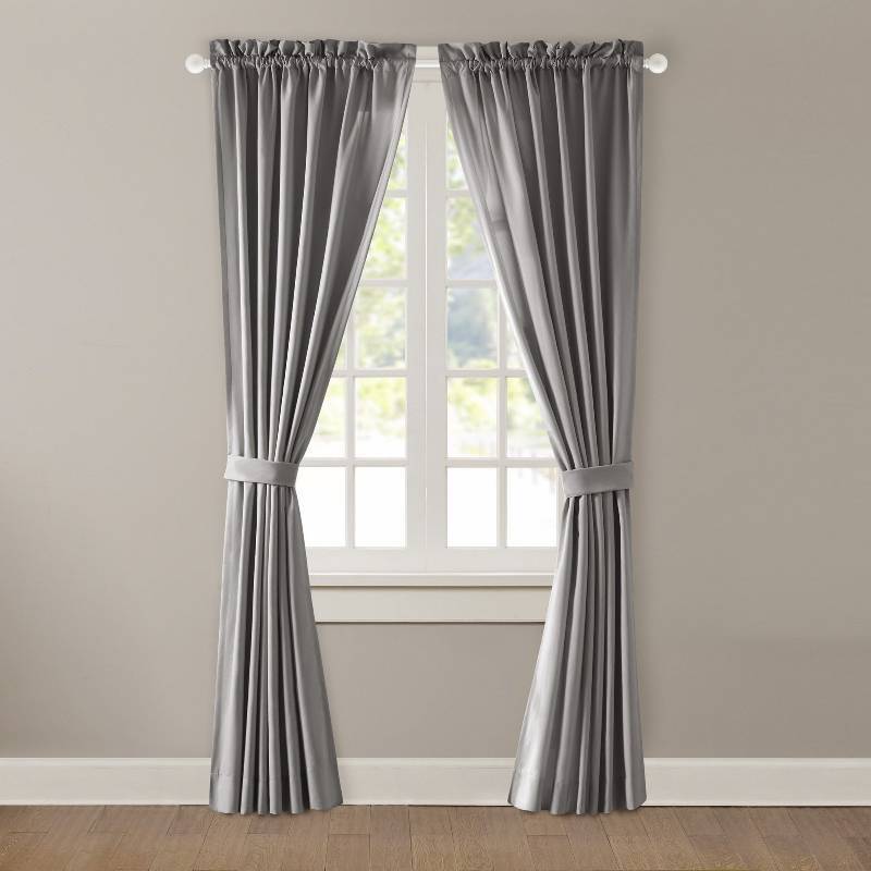 Alcove Solid Color 4 Pc Window Set Color Charcoal Comforters