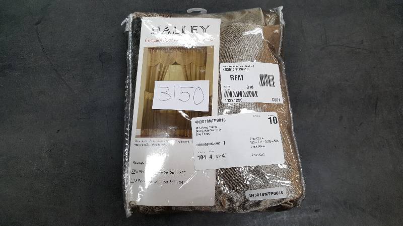 McLeland Design Halley 56 x 63 6-Pc. One-Rod Drapery Set,&nbsp&nbsp&nbspColor - Taupe