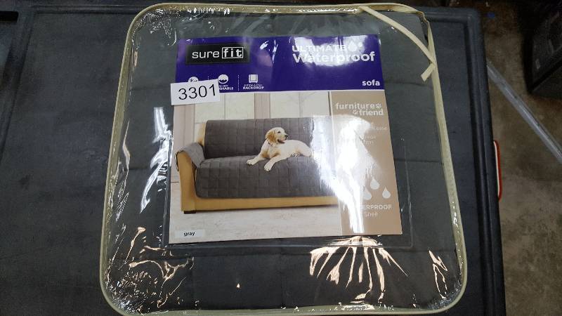 Sure Fit Ultimate Waterproof Suede Sofa Cover Gray